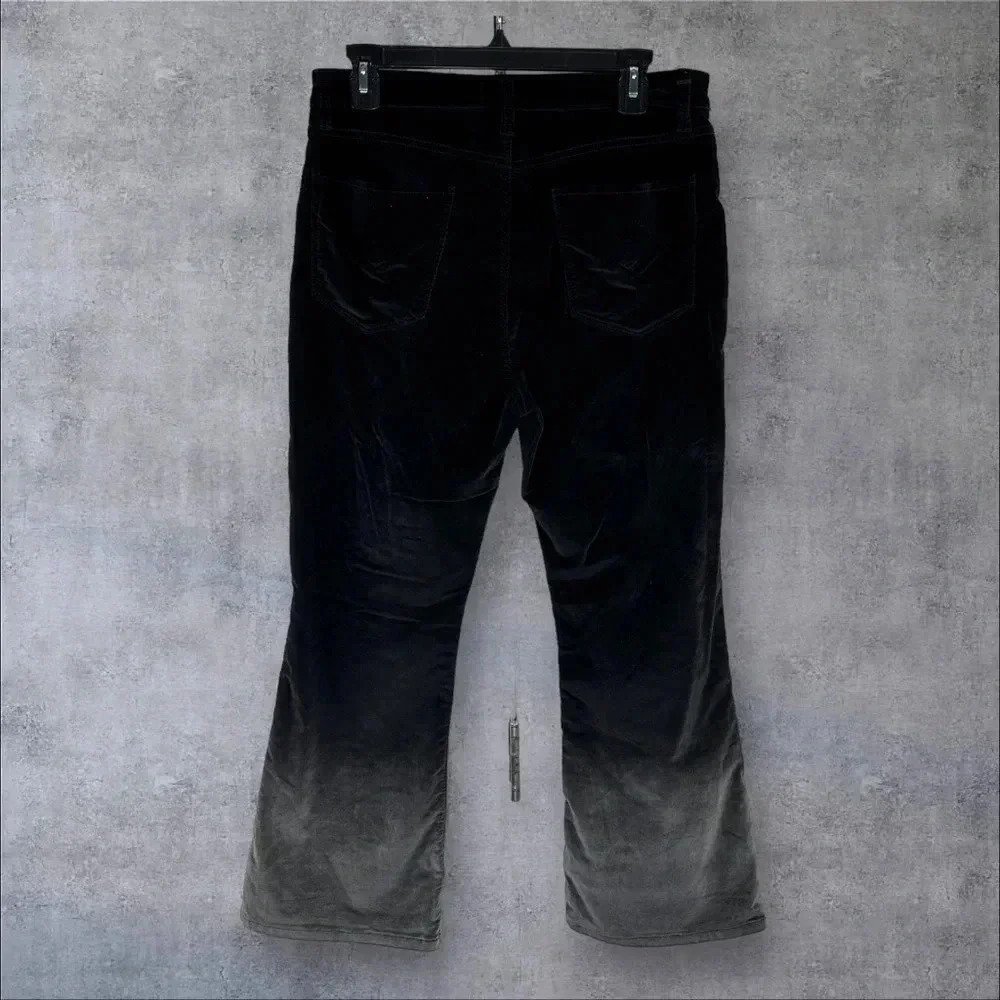 Hudson Size 30 Velvet‎ Ombre Holy Flare Crop Pants Classic Neutral Black to Gray - Picture 2 of 15